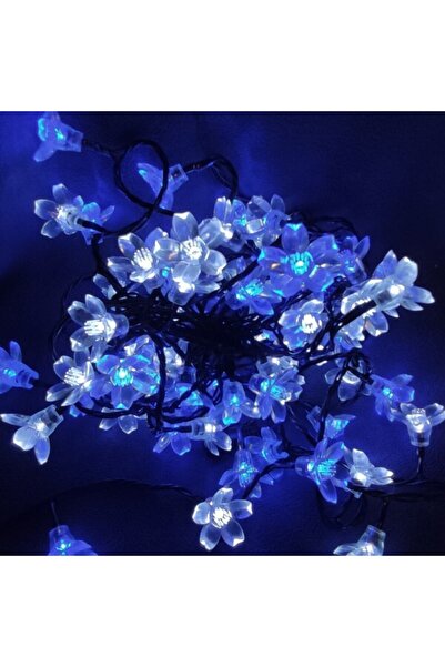 Generic 80 λαμπάκια LED σε σειρά με ακρυλικά λουλούδια-Αμυγδαλιά, 7 m, πράσιν...