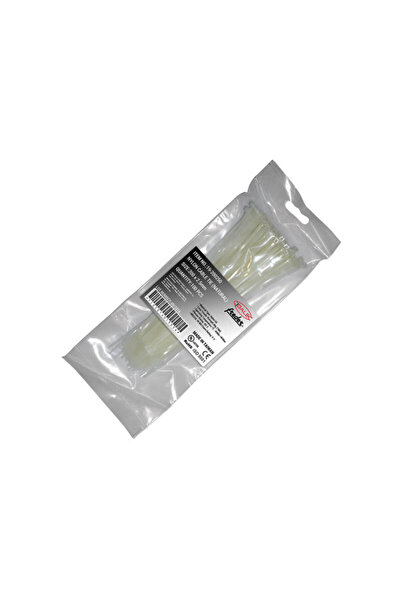 Generic Διάφανα Λευκά Δεματικά καλωδίων - tire up, 200 x 2,5 mm, 100τμχ