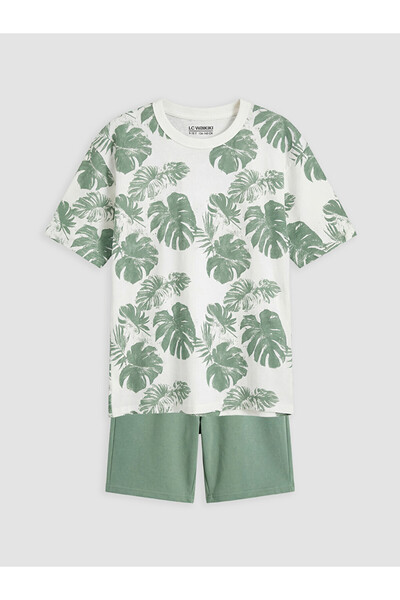 LC Waikiki Esvab • Modern & Distinctive Embroidered Boys' T-Shirt and Shorts
