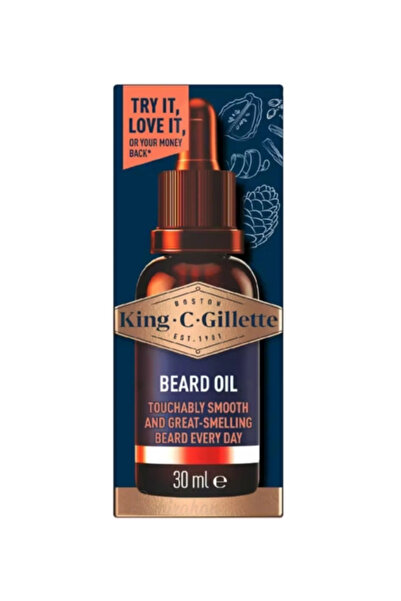 King C. Gillette زيت اللحية - لملمس ناعم للغاية ورائحة رائعة للحية كل يوم، 30 مل