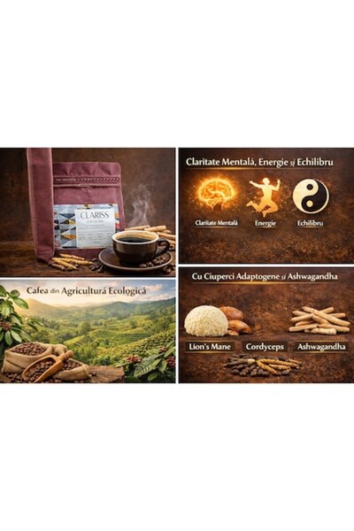 OEM Cafea măcinată Cosfee -CLARISS cu Coama Leului, Cordyceps, Ashwagandha (2...