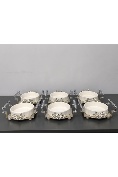 PARILTI HOME COLLECTİON 6-Piece Round Porcelain Presentation Bowl & Breakfast...