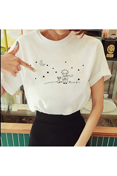 JENOLAN Tricou oversize casual Boyfriend cu imprimeu Micul Prinț 3