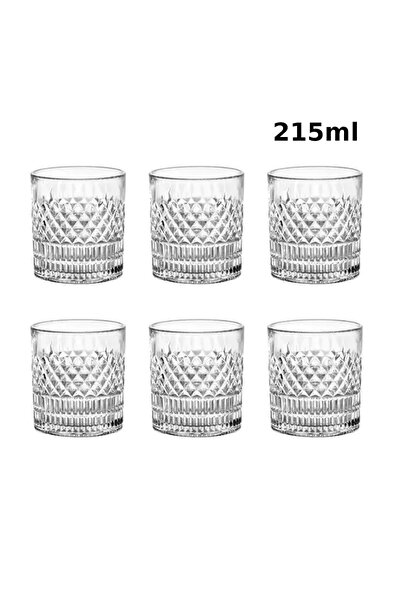 OEM Set de 6 pahare din cristal nobil de 215 ml, cu design elegant cu tăietur...
