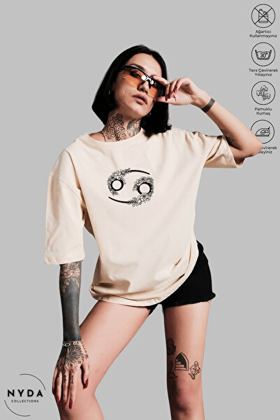 Nyda Collections Tricou unisex cu mânecă scurtă, supradimensionat, din bumbac...