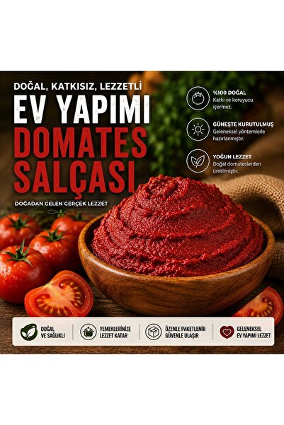EFDAL KURU GIDA Ev yapımı domates salçası - 1 kg %100 doğal koruyucu ve katkı...
