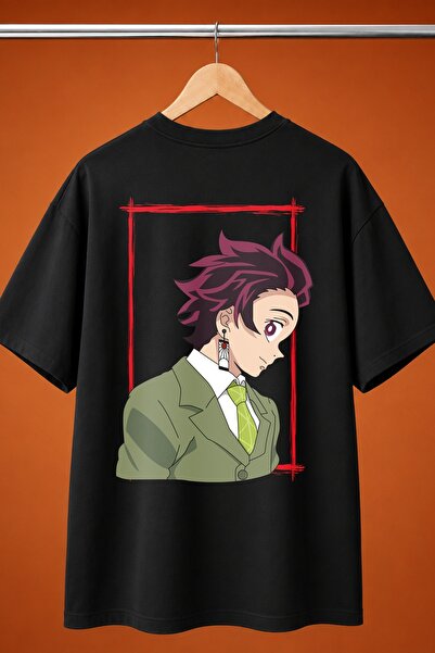 Tanjiro Demon Slayer Baskili Oversize Tisort