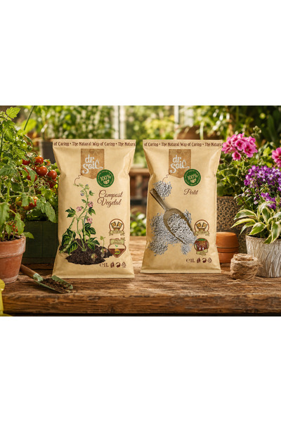 Dr Soil Set 1+1, Compost Vegetal Dr.Soil 1L + Perlit horticol Dr. Soil 1L