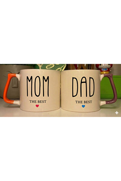 D&Y GAUDERY Özel Tasarım anneye ve babaya hediye Mom & Dad Kupa Bardak - Bask...