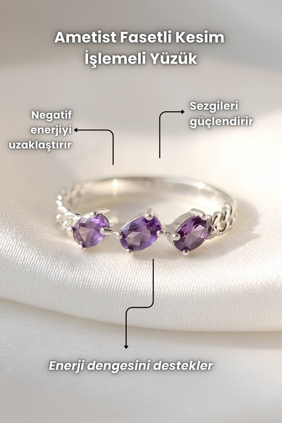 Elifsu Jewelry خاتم مرصع بقطع الأميثيست