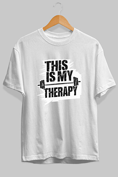 Ankhises Acesta este tricoul meu Therapy Oversize, alb, imprimat pe față, 100...