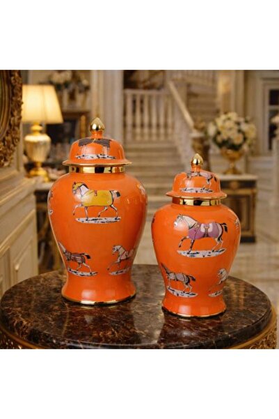Generic Luxury ceramic decorative vase set with classic horse pattern