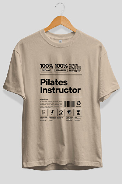 Ankhises Tricou bej cu imprimeu frontal supradimensionat pentru instructor de...