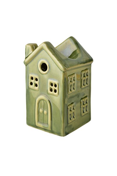 MONDEX Arzător de ulei ceramic în formă de căsuță cu cupolă 7.5x7.5x12.5 cm V...