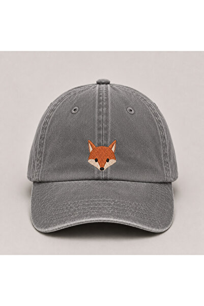 WeavedCo Fox Embroidered Vintage Washed Baseball Cap