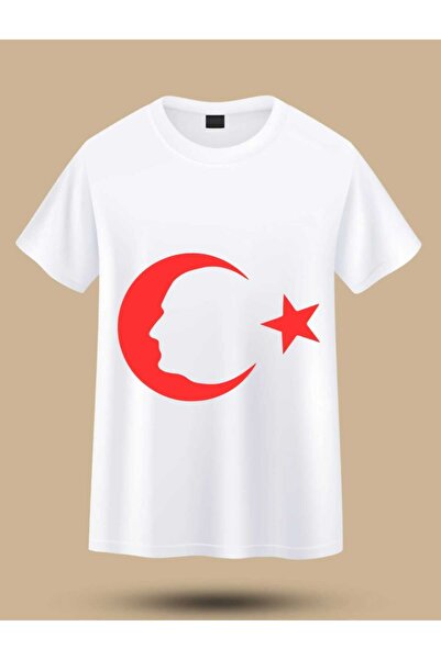 JENOLAN Μπλουζάκι Casual Boyfriend Oversize με στάμπα Crescent Star
