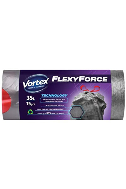 Vortex Торби за боклук със система за завързване - FlexyForce, 35 л, 15 бр.