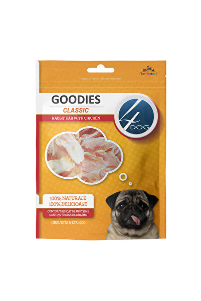 4dog GOODIES Κλασικά Λιχουδιές Σκύλου με Αυτιά Κουνελιού και Κοτόπουλο 100γρ