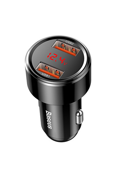 Baseus Seria Magic Încărcător auto 45W cu două porturi USB-C PD USB-A Negru
