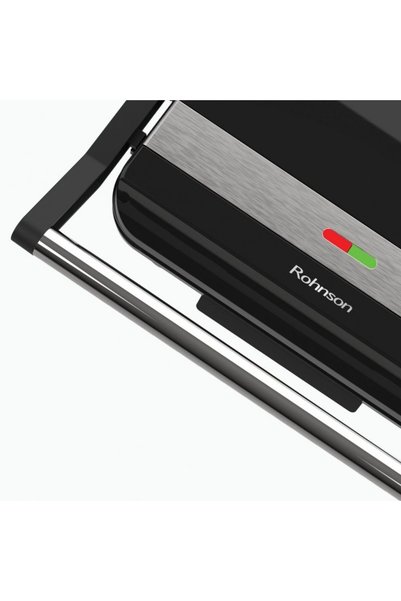 ROHNSON Sandwich maker R2118, 23x14.5 cm, 1000W, tava colectare grasime ,deschidere 90°, invelis ceramic ,negru