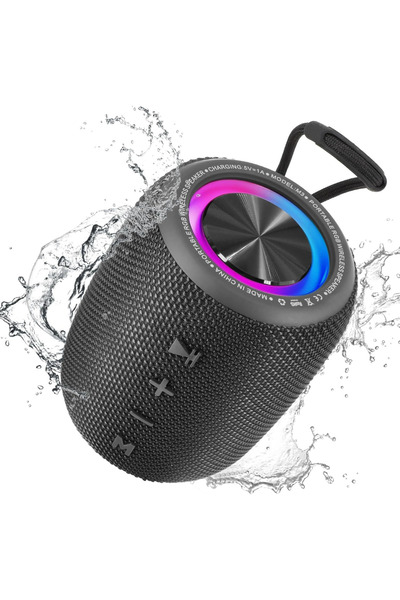 Zimmo® Boxa portabila Bluetooth 5.3, SuperBass, Radio FM, Lumini RGB, TWS, Au...
