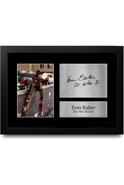 HWC Trading FR Tom Baker Gift Signed FRAMED A4 Printed Autograph Doctor Dr Wh...