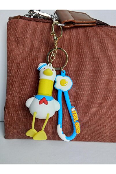 JUST WOMAN Duck Figured Silicone Keychain Bag Charm with Extended Neck