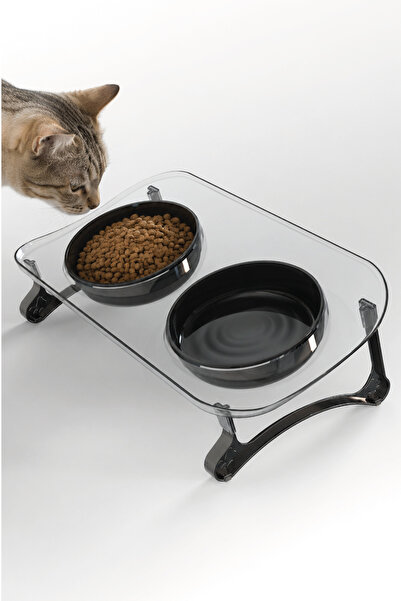 ATA HOME Kedi Mama Kabı, Kedi Köpek Mama ve Su Kabı, Çift Kaseli 15° Eğimli Y...