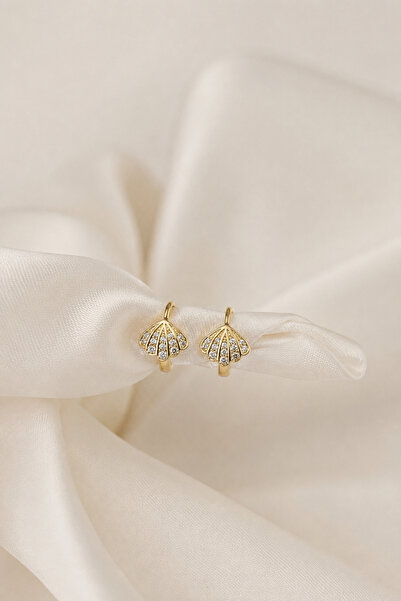 Bade Jewelry أقراط على شكل صدفة البحر من Xuping للأطفال/البالغين (قطر 1.3 سم)