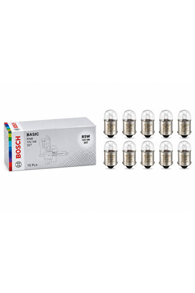 Bosch R5W 12V 5W BA15s Tek Duy Araç Park Stop Plaka İç Aydınlatma Ampulü 10 Adet