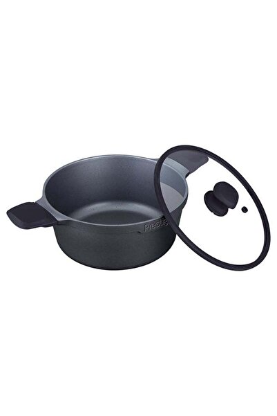 Prestige Essential Cast Aluminum Black 28 Cm Casserole With Glass Lid | Non S...