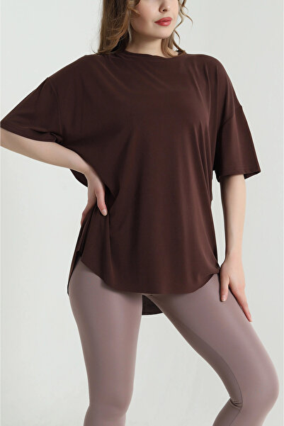 VıoShıne Women's Oval Cut Oversize Modal T-Shirt