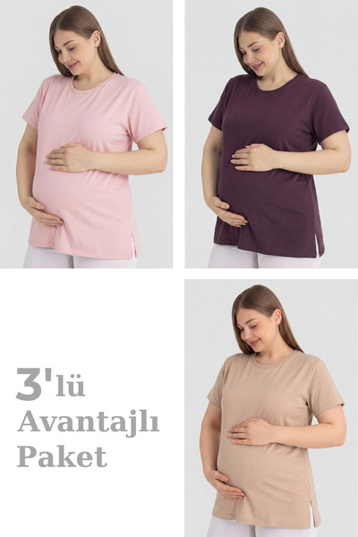 Arma Yıldız Pamučna majica za trudnice sa kratkim rukavima, 3 komada – mekana...
