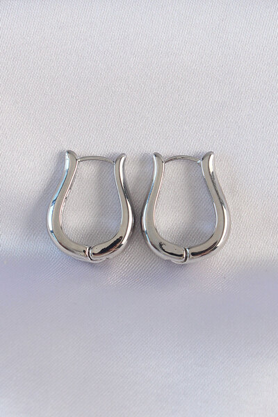 OGHAMAY Brass Silver Color Hollow Rose Earrings