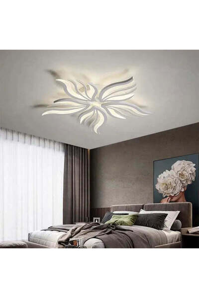 La Cucu Lustra LED cu Telecomanda Warda 60W 5 Petale Lumina Rece/Calda/Neutra...
