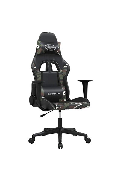 vidaxl Scaun de jocuri, negru și camuflaj, piele ecologică