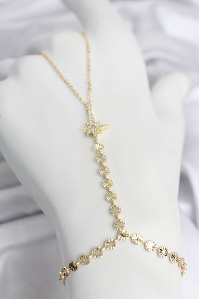 OGHAMAY Gold Color Brass Pole Star Zircon Stone Shahmeran