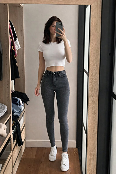 XRAY JEANS Blugi de damă din bumbac, clasici, afumati, strâmți