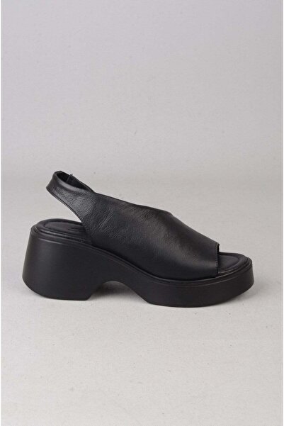 SEÇ KUNDURA Seç 4125 Genuine Leather Platform Heel Sandals (Heel:7Cm Platform...