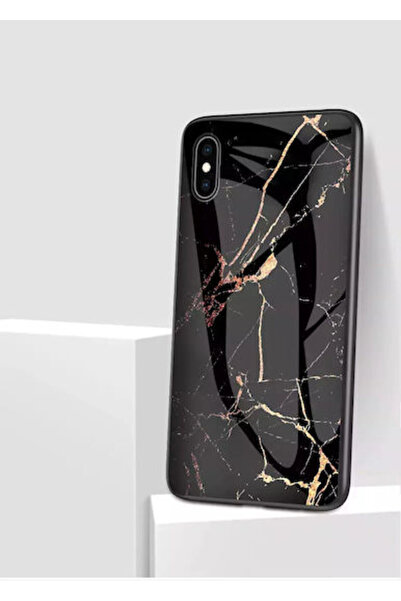 OEM Μαρμάρινο Πίσω Κάλυμμα Μαύρο (iPhone XS Max)