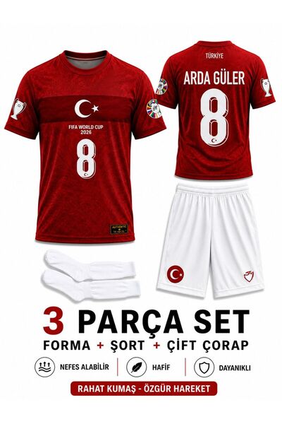 tahaspor Türkiye 2026 Arda Güler Kırmızı Beyaz Çocuk Forması Çorap Hediyeli