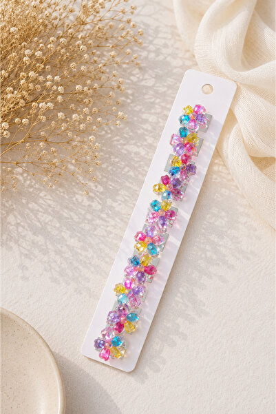 VERA HOUSE Set of 10 Colorful Flower Hair Earrings for Girls Mini Barrette Ha...