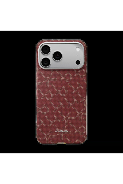 PITAKA Husă Ultra-Subțire MagSafe pentru iPhone 17 Pro, Monogramă Auriu/Roșu