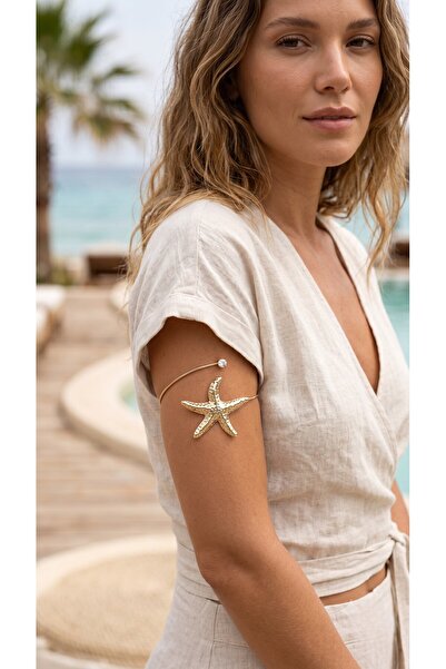 deluxe takı ve giyim Pazu Bracelet Gold Color Brass Sea Star Model