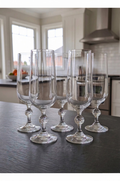 BOHEMİA CRYSTAL 180 ml Footed Coffee Water Glass with Optics