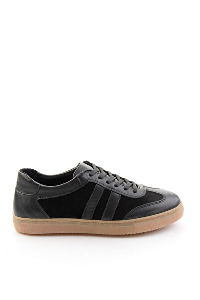 Bambi Siyah Hakiki Deri Kadın Sneaker K01649200303