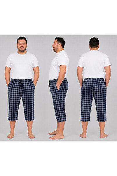 Pijamoni Large Size Single Jersey Combed Cotton Pocketed Drawstring Capri