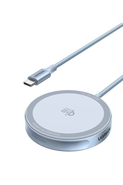 Ugreen MagFlow 25W Manyetik Kablosuz Şarj Pedi, MagSafe Uyumlu, Qi2 Hızlı Şar...
