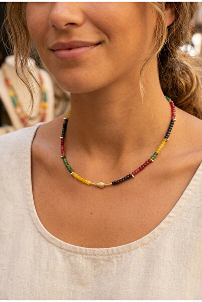 ANKA Accessories "Gökkuşağı" Doğal Taş Kolye