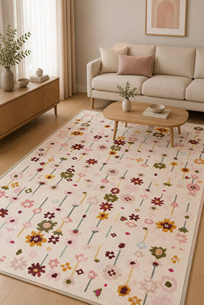 GECE HOME Dijital Kaymaz Baskılı Yıkanabilir Desenli Salon Halısı Mutfak Halı...